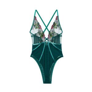 BRAND NEW Adore Me Rue Floral Green Bodysuit